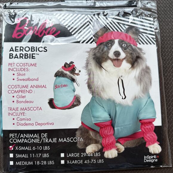 New Aerobics Barbie The Movie Size Extra Small XS Dog Halloween Costume NWT - Picture 1 of 4